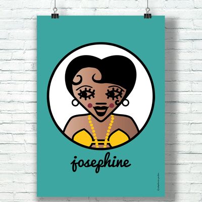 POSTER "Josephine" (21 cm x 29.7 cm) / Graphic tribute to Josephine Baker by the illustrator ©️Stéphanie Gerlier