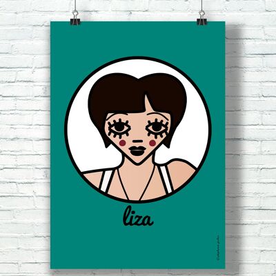 PLAKAT "Liza" (30 cm x 40 cm) / Grafische Hommage an Liza Minnelli von der Illustratorin ©️Stéphanie Gerlier