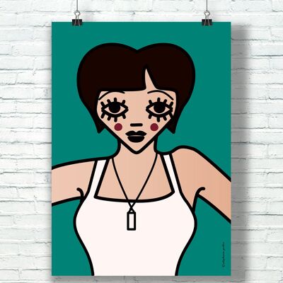 CARTEL "Hey Andy" (30 cm x 40 cm) / Gráfico homenaje a Liza Minnelli de la ilustradora ©️Stéphanie Gerlier