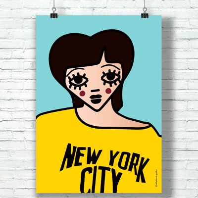POSTER "New York" (30 cm x 40 cm) / Omaggio grafico a Liza Minnelli dell'illustratrice ©️Stéphanie Gerlier