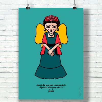 AFFICHE "Des Ailes" (30 cm x 40 cm) / Hommage Graphique à Frida Kahlo par l'illustratrice ©️Stéphanie Gerlier