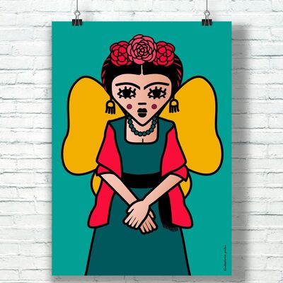 CARTEL "Des Ailes, Close up" (30 cm x 40 cm) / Gráfico homenaje a Frida Kahlo de la ilustradora ©️Stéphanie Gerlier