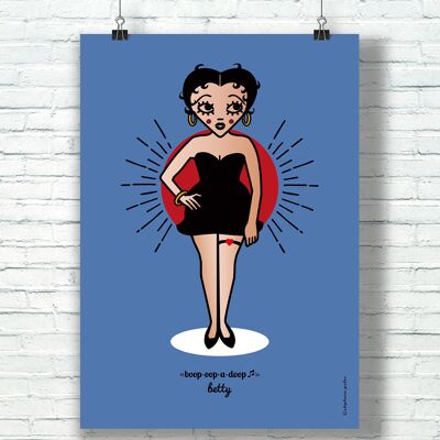 AFFICHE "Boop-Op" (30 cm x 40 cm) / Hommage Graphique à Betty Boop par l'illustratrice ©️Stéphanie Gerlier