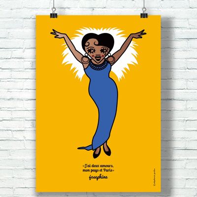 POSTER „Zwei Lieben“ (30 cm x 40 cm) / Grafische Hommage an Josephine Baker von der Illustratorin ©️Stéphanie Gerlier