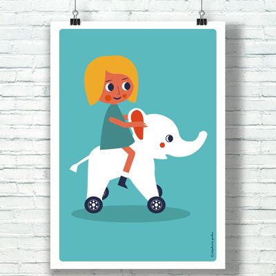 AFFICHE "Mon Elephant & Moi" (21 cm x 29,7 cm) / par l'illustratrice ©️Stéphanie Gerlier