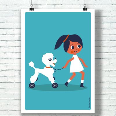 POSTER "My Poodle & Me" (30 cm x 40 cm) / by the illustrator ©️Stéphanie Gerlier