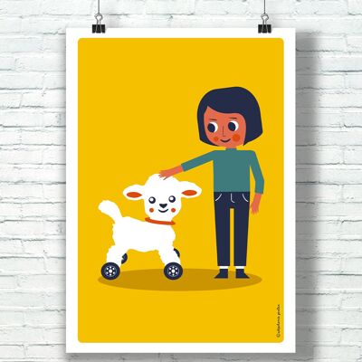 AFFICHE "Mon Mouton & Moi" (30 cm x 40 cm) / par l'illustratrice ©️Stéphanie Gerlier