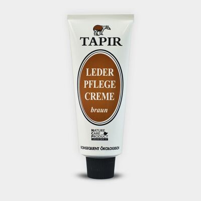 Brown leather care cream in 75 ml aluminum tube