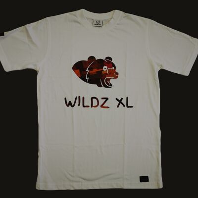 Camiseta con oso de la primera edición de WILDZ XL - Blanco