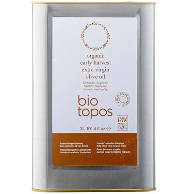 Biotopos Organic Greek Extra Virgin Olive Oil, Koroneiki 3L