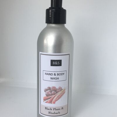 Jabón líquido para manos y cuerpo - Ciruela negra y ruibarbo con tapa (recarga)