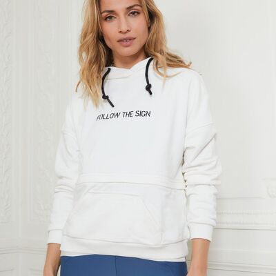 Sweatshirt à capuche blanc - PETYA FTS