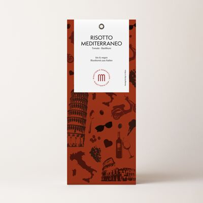 Risotto MEDITERRANEO (9er) arroz orgánico con tomate y albahaca manjar gourmet de Italia