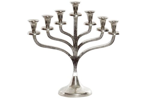 Candelabro aluminio 38x10x38 7 velas plateado