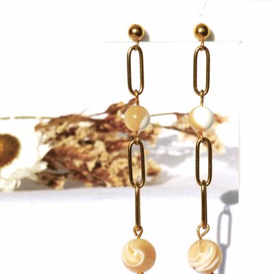 MARAÜ Gold Earrings - Mother-of-Pearl