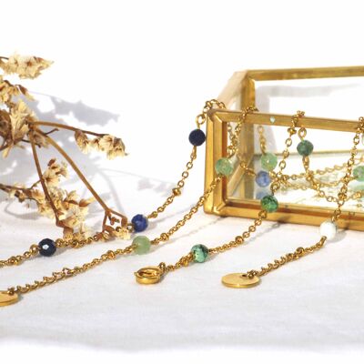 Bracelet MAKIHI Golden - Turquoise fine stone