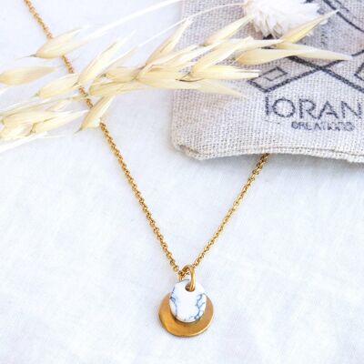 TAHAI necklace - Gold - Howlite fine stone