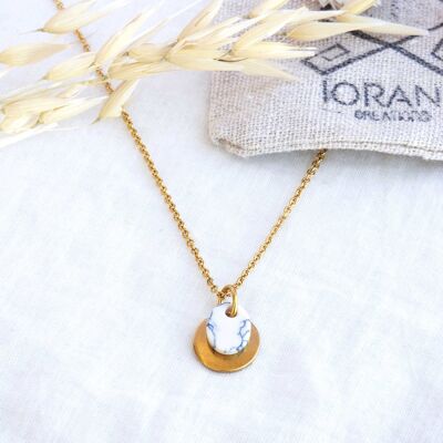 TAHAI necklace - Gold - Howlite fine stone