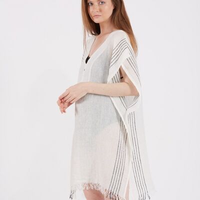 Marl Linen Beach Kaftan, Avorio