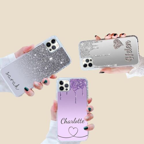 Super Deal: Pack of 3 Phone Cases - Silver Silver Purple