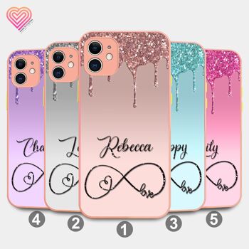 Glitter Drip Love Print Pattern Collection Couleur Rose - 3 2