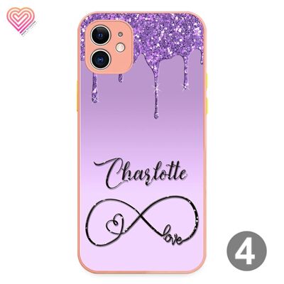 Glitter Drip Love Print Pattern Collezione colore rosa - 4