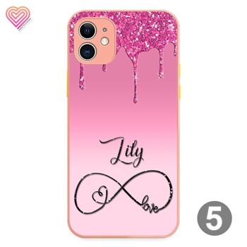 Glitter Drip Love Print Pattern Collection Couleur Rose - 5 1