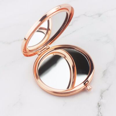Compact Mirror - Rose Gold & Silver Sparkles - 1