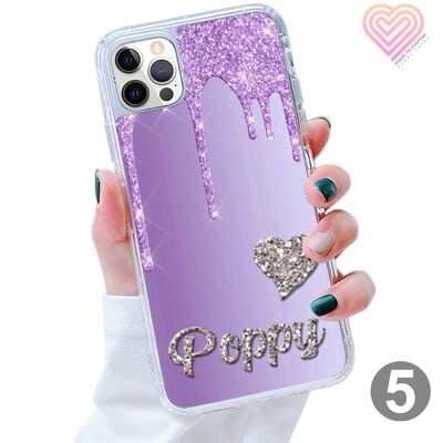Printed Glittery Drip Love Heart Collection - 5