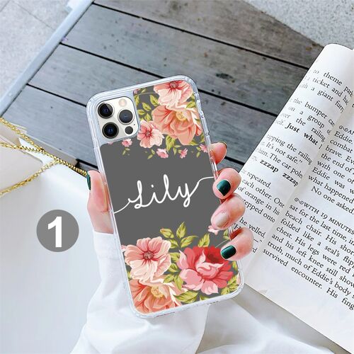 Personalised Flower gel phone case (All Models) - 1