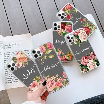 Coque de téléphone en gel fleur personnalisée (tous les modèles) - 2 3