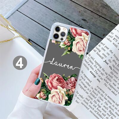 Personalised Flower gel phone case (All Models) - 4