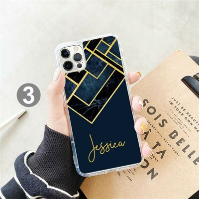 Estuche de gel personalizado con estampado de mármol (todos los modelos) - 3