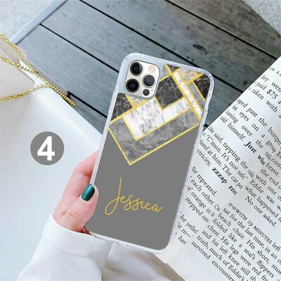 Estuche de gel personalizado con estampado de mármol (todos los modelos) - 4