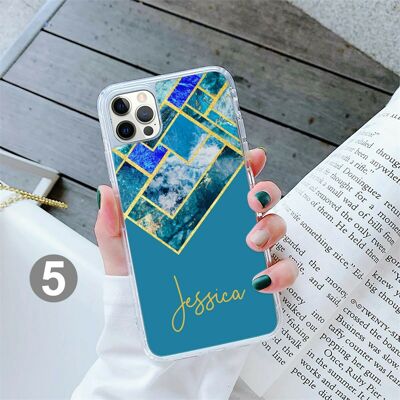 Personalised Marble Print theme gel case (All Models) - 5