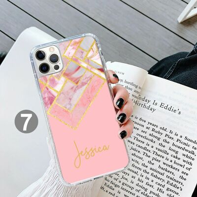 Estuche de gel personalizado con estampado de mármol (todos los modelos) - 7