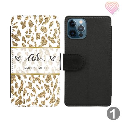 Animal Print Collection Personalised Flip Wallet Phone Case - 1