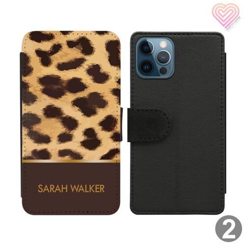 Animal Print Collection Personalised Flip Wallet Phone Case - 2