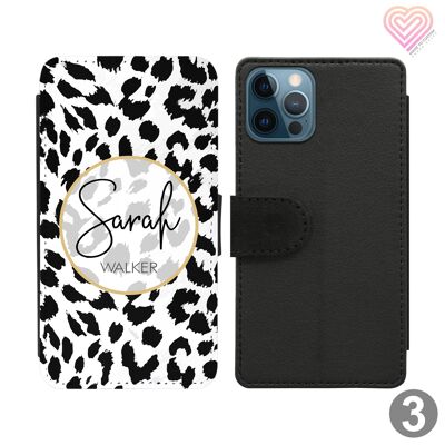 Animal Print Collection Personalised Flip Wallet Phone Case - 3