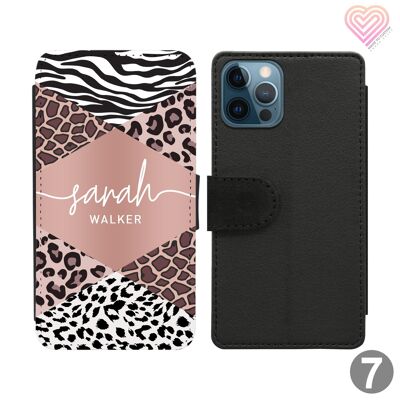 Animal Print Collection Personalised Flip Wallet Phone Case - 7