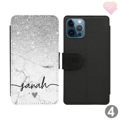 Vein Marble Collection Personalised Flip Wallet Phone Case - 4