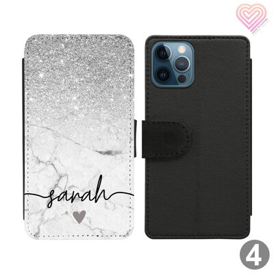 Custodia per telefono a portafoglio personalizzata Vein Marble Collection - 4