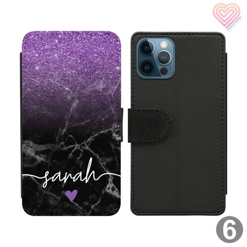 Vein Marble Collection Personalised Flip Wallet Phone Case - 6