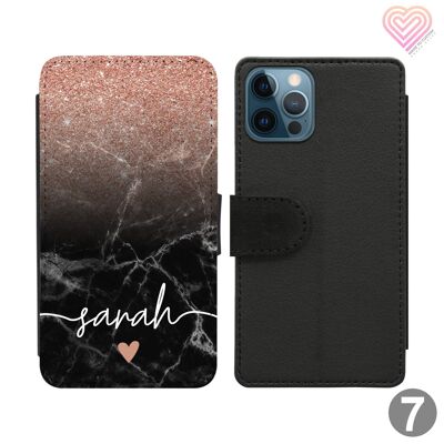 Vein Marble Collection Personalised Flip Wallet Phone Case - 7