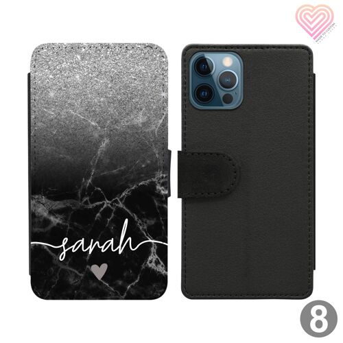 Vein Marble Collection Personalised Flip Wallet Phone Case - 8