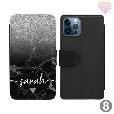 Vein Marble Collection Personalised Flip Wallet Phone Case - 8