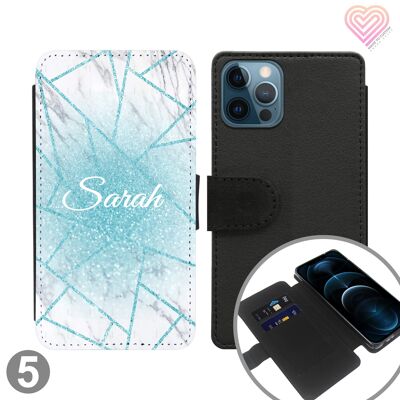 Split Marble Collection Personalisierte Flip Wallet Phone Case - 5