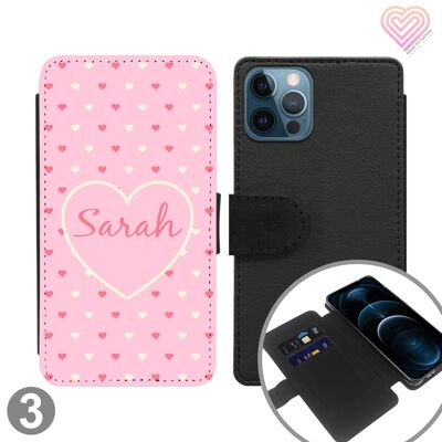Star Heart Collection Personalised Flip Wallet Phone Case - 3