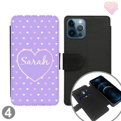 Star Heart Collection Personalised Flip Wallet Phone Case - 4