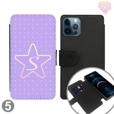 Estuche para teléfono tipo billetera con tapa personalizada Star Heart Collection - 5